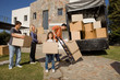 Family carrying boxes
