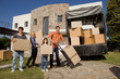 Happy family moving in