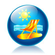 Beach glossy icon