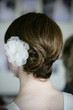 white flower in hair up do white flower in hair up do