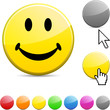 Smiley glossy button. Smiley glossy button.