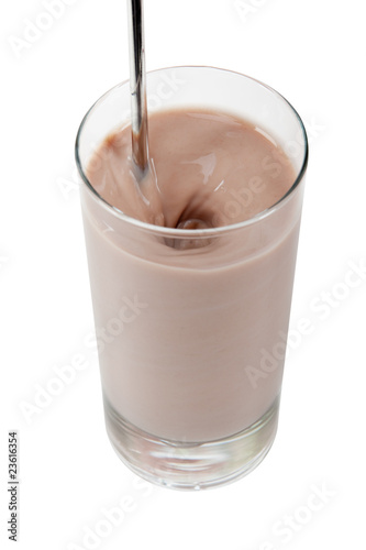 Foto: Glas Milch mit Kakao inklusive exaktem Beschneidungspfad Glas Milch mit Kakao inklusive exaktem Beschneidungspfad