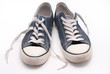 pair of old blue walking shoes