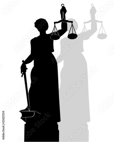 Vector: Silhouette of a statue of a Themis Silhouette of a statue of a Themis