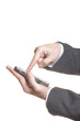 business man using a pda