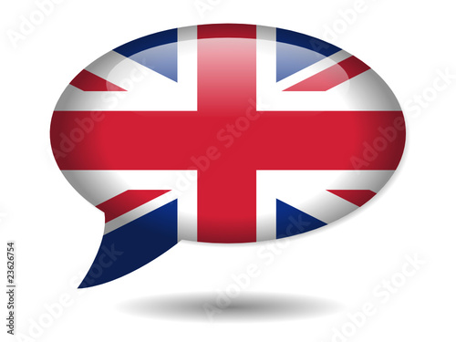 speech bubble icon. UK Flag Speech Bubble Icon
