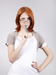 Young businesswomen with pen in hand