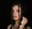 girl with wet hair girl with wet hair