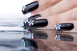 fingers with original design manicure