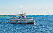 Ship on the Volga in the summer on a evening