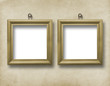 Wooden frame on the abstract paper background