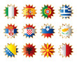 Star flags South Europe. Separated layers with country name.