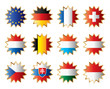 Star flags Central Europe. Separated layers with country name.