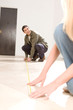 Couple doing housework