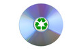 blank CD or DVD with recycle sign blank CD or DVD with recycle sign