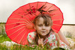 Girl with red umbrella