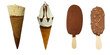 Set of ice cream isolated on white background Set of ice cream isolated on white background