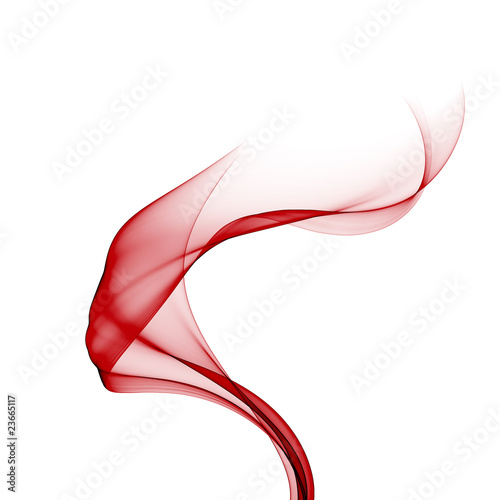 Illustrazione: Smoke like red wave on a white background Smoke like red wave on a white background