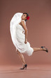 Beautiful flamenco dancer in white dress