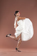 Beautiful flamenco dancer in white dress