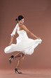 Beautiful flamenco dancer in white dress