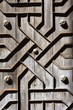 old aged wooden door iron handcraft deco
