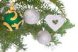 Colorful decorations on pine branch