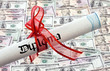 Dollar Geldscheine und Diplom