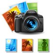 photocamera with 3 pictures