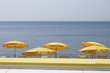 Umbrellas on beach at Cannes. Cote d'Azur. France