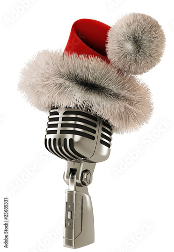 Illustration: Santas microphone isolated left view Santas microphone isolated left view