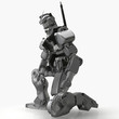 Mecha seitlich kniend