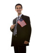 Businessman with American flag