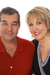 happy middle age couple on white happy middle age couple on white