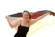 frau im Wind
