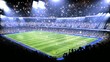 Sports field in light of spotlight