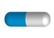 Pildora azul y blanca