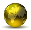 Glossy Shiny 3D Earth Globe