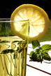 Lemon and glass