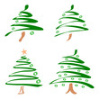 Set of abstract christmas trees