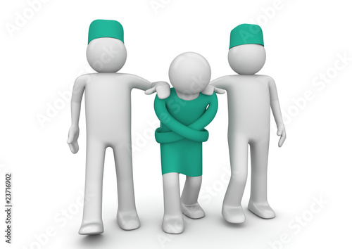 Illustration: Psycho wearing straitjacket - Healthcare collection Psycho wearing straitjacket - Healthcare collection