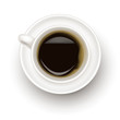 Top view of black coffee cup. Photo-realistic vector. Top view of black coffee cup. Photo-realistic vector.