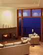 Contemporary Living Room with Balcony