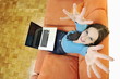 one young woman working on laptop