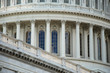 Outdoor closeup view of US Capitol in Washington DC