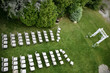 wedding ceremony setup aerial wedding ceremony setup aerial