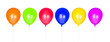 Six colorful balloons inflated Six colorful balloons inflated
