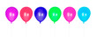 Six colorful balloons inflated Six colorful balloons inflated