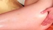 Young woman doing beauty care closeup
