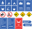 sea danger and information signs